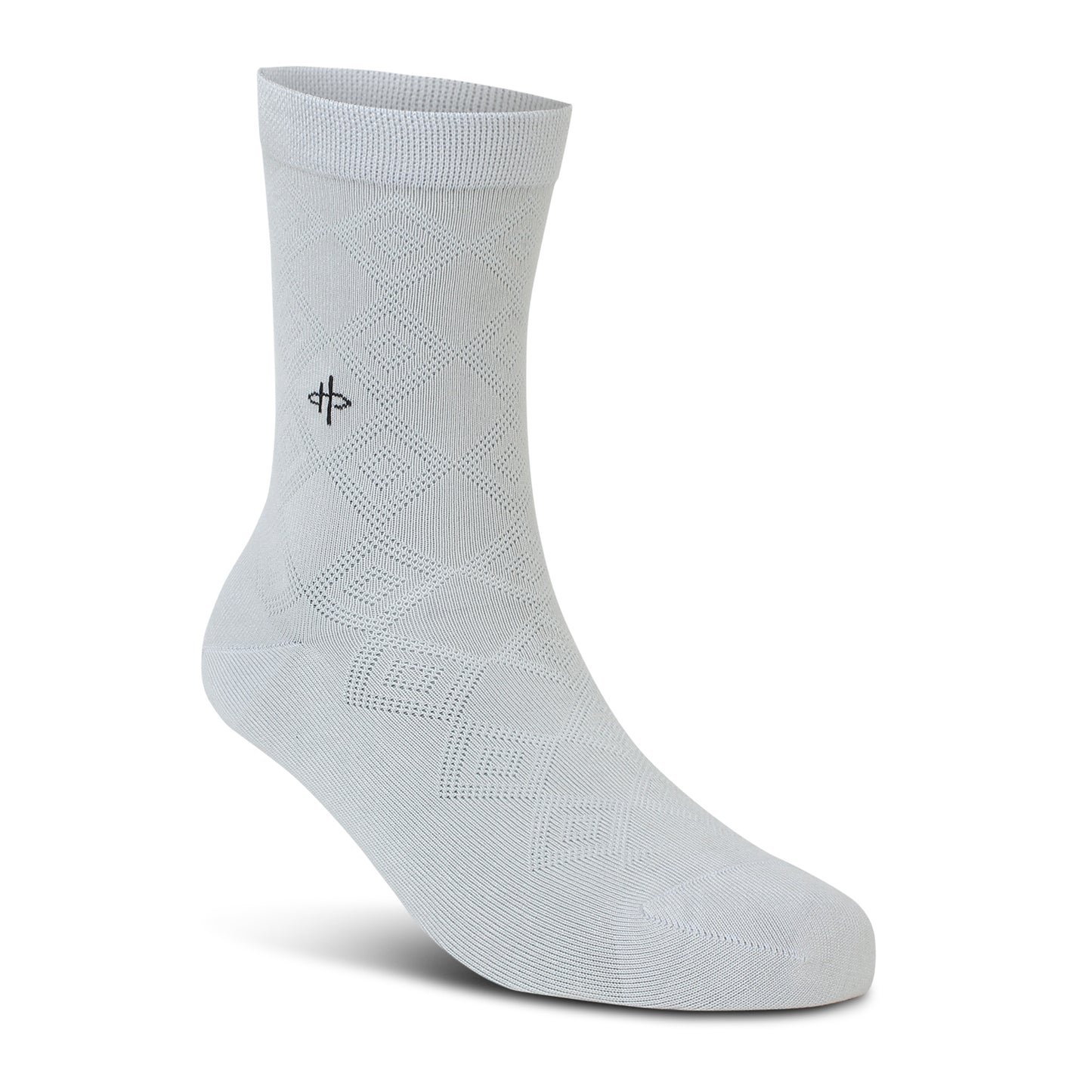 White Rectangle Pattern Classical Crew Socks