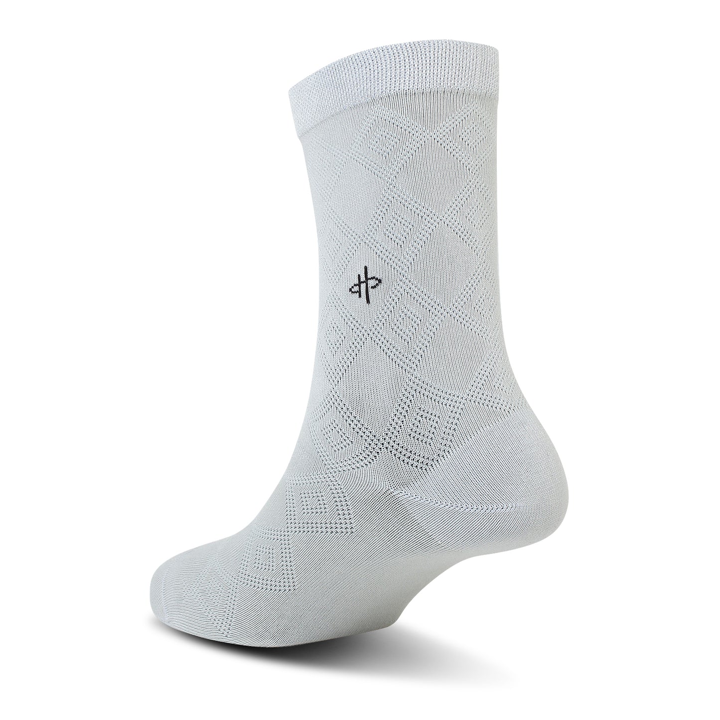 White Rectangle Pattern Classical Crew Socks