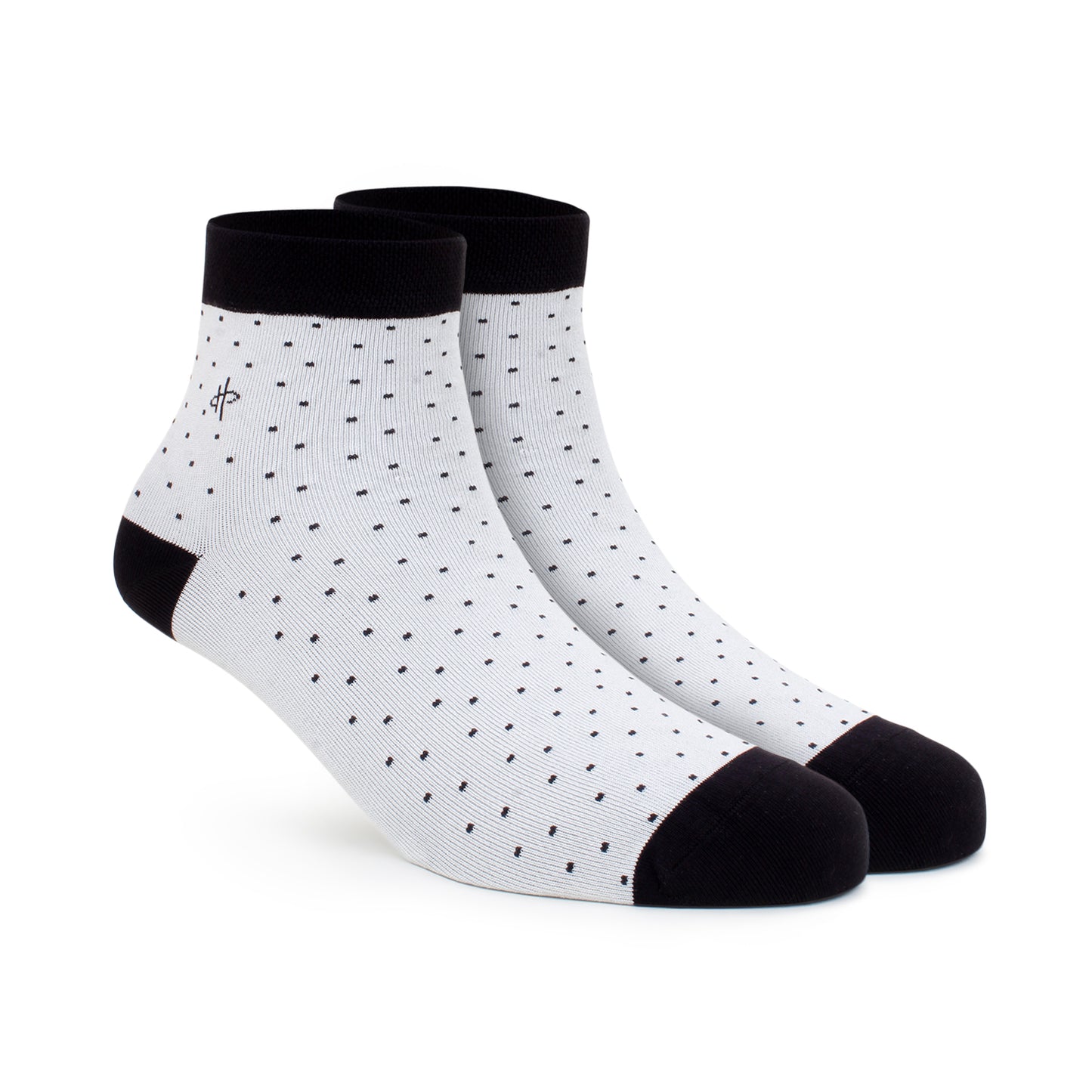Men's Polka Dot Ankle Socks - Black/White