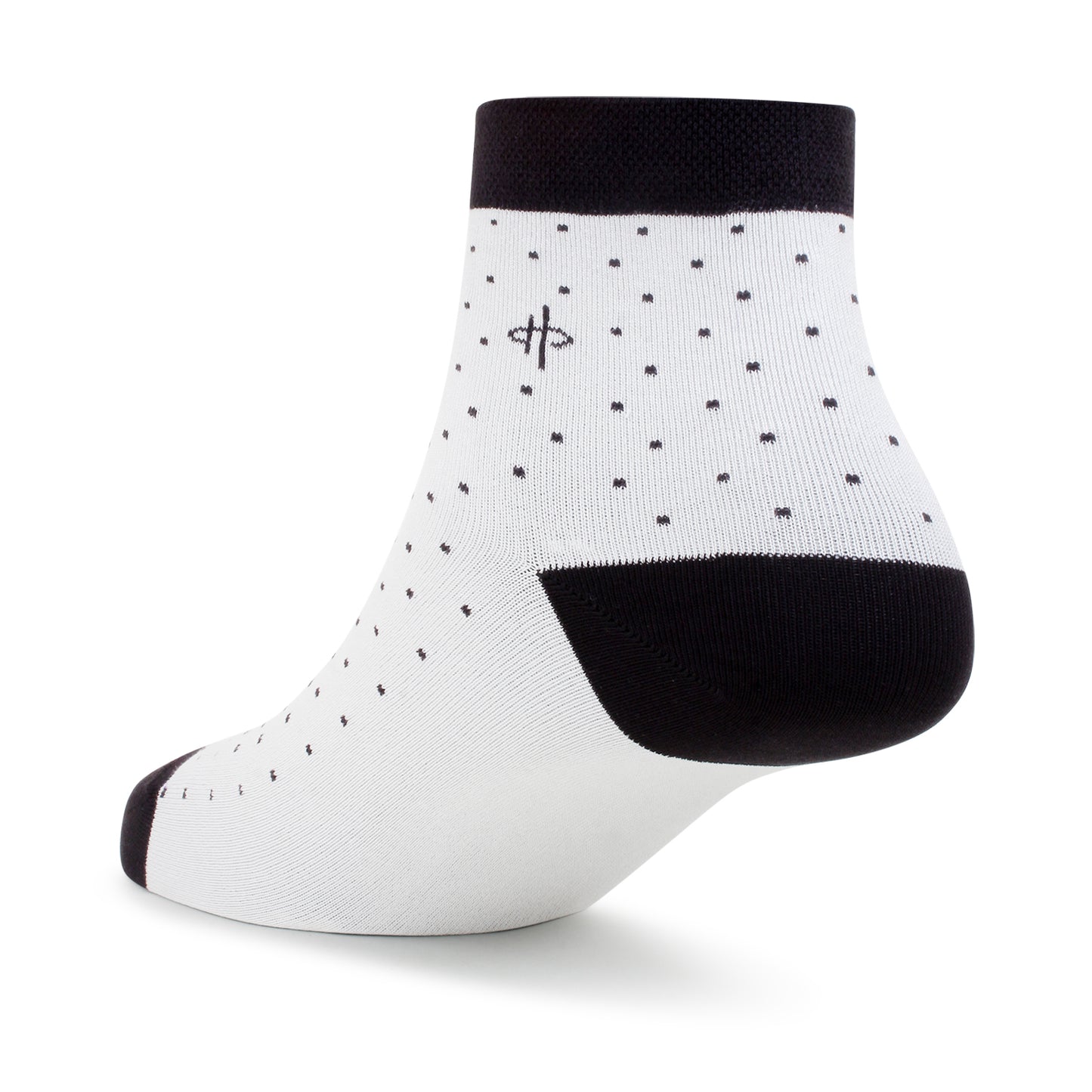 Men's Polka Dot Ankle Socks - Black/White