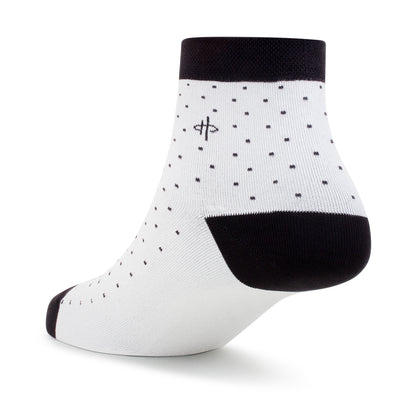 Men's Polka Dot Ankle Socks - Black/White