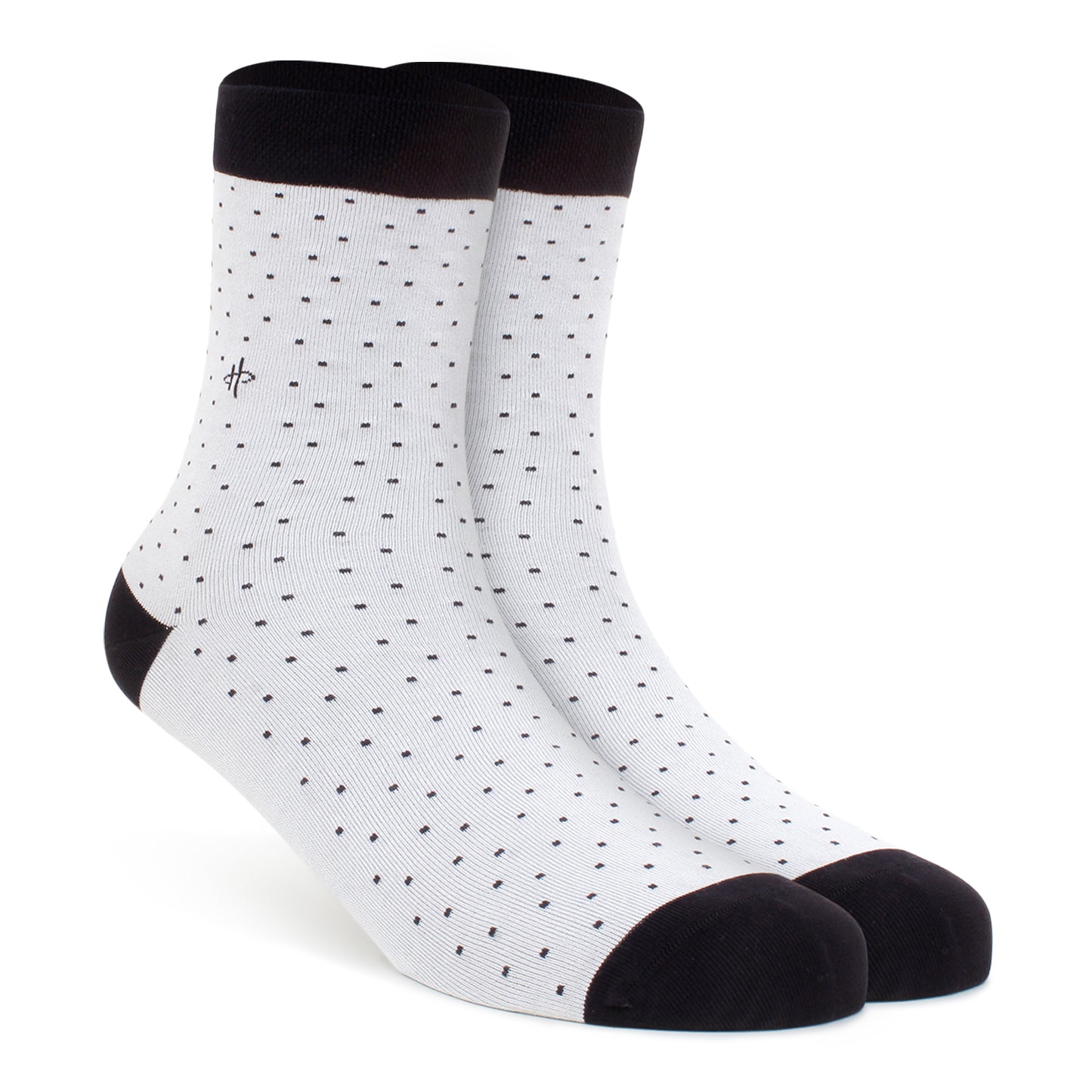 Men's Polka Dot Crew Socks - Black/White