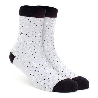 Men's Polka Dot Crew Socks - Black/White