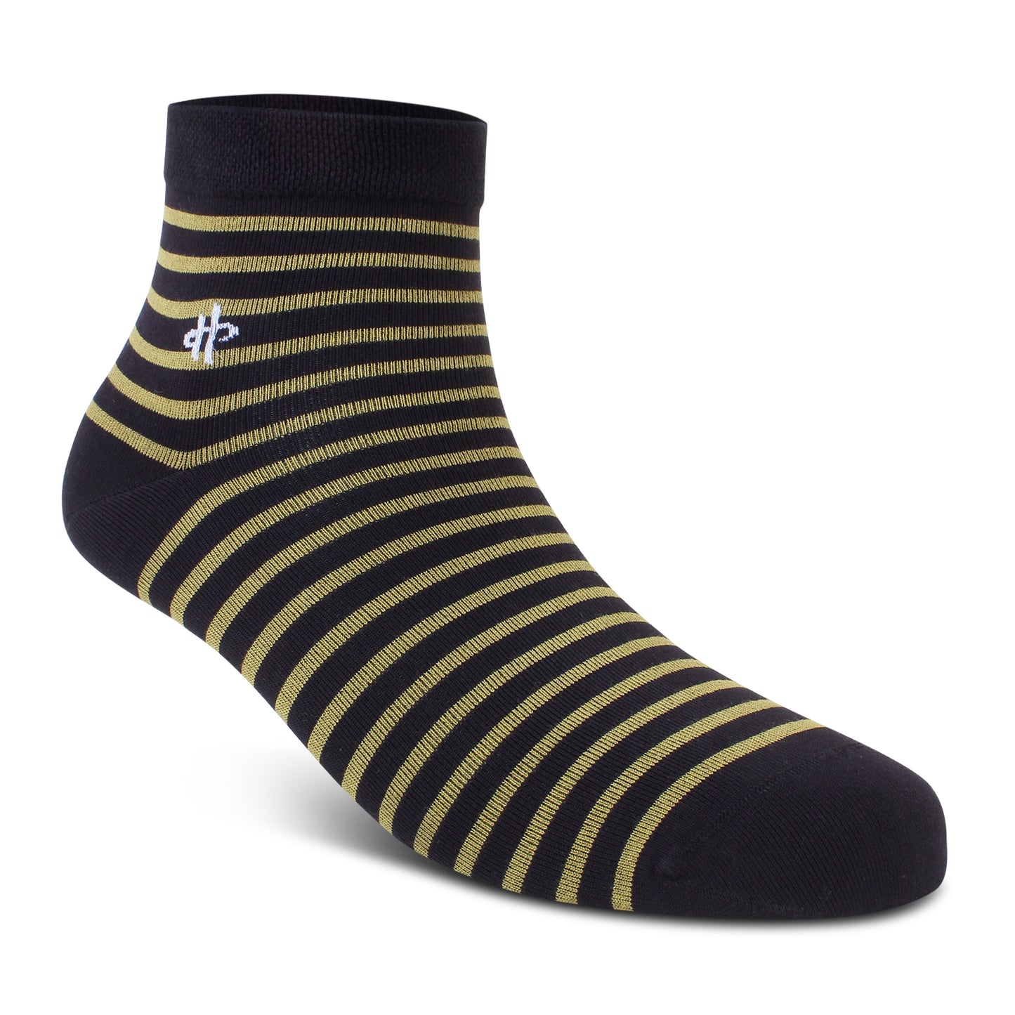 Navy & Gold Striped Ankle Socks
