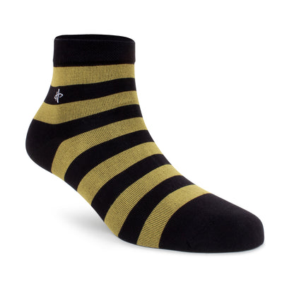 Stylish Striped ankle Socks - Black/Olive