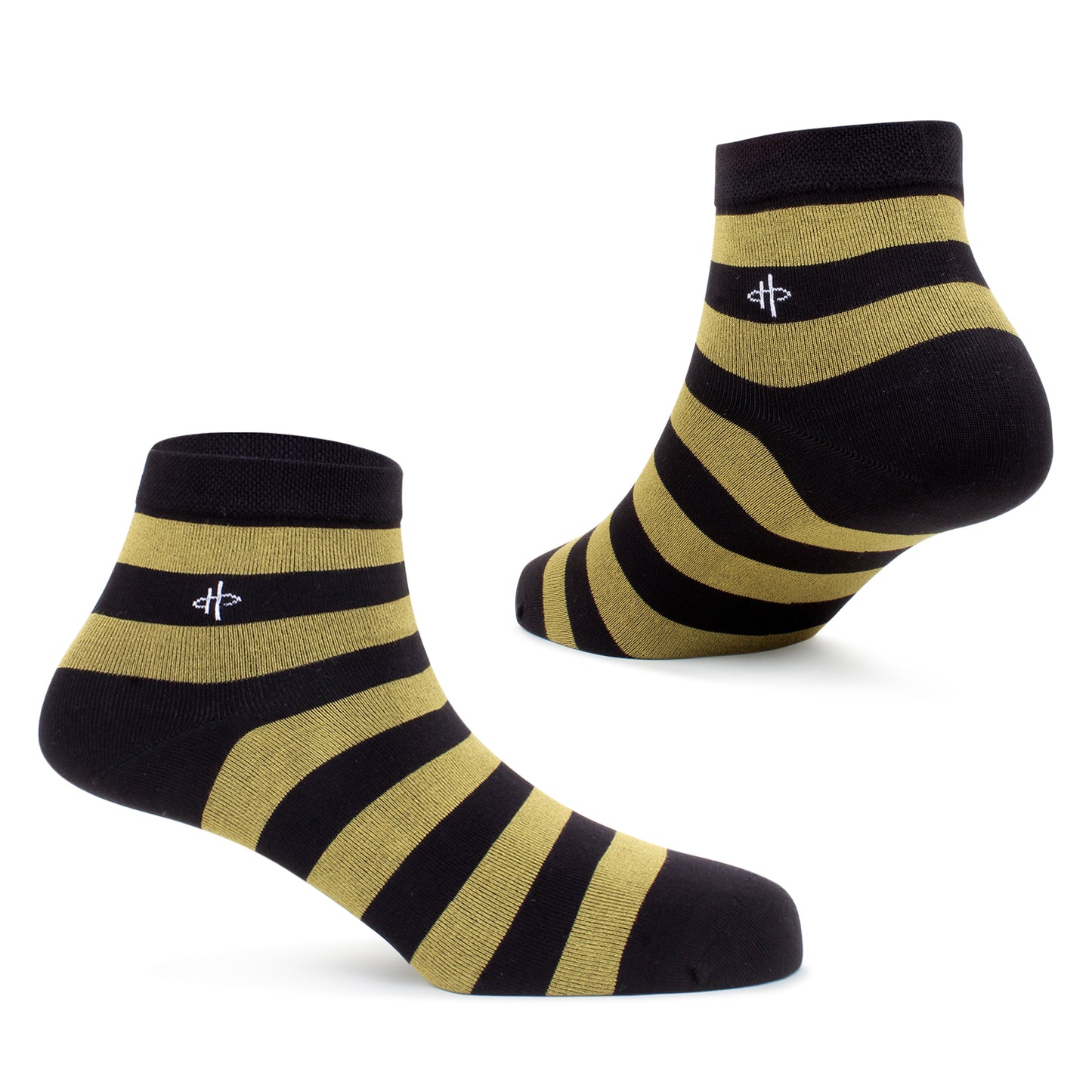 Stylish Striped ankle Socks - Black/Olive