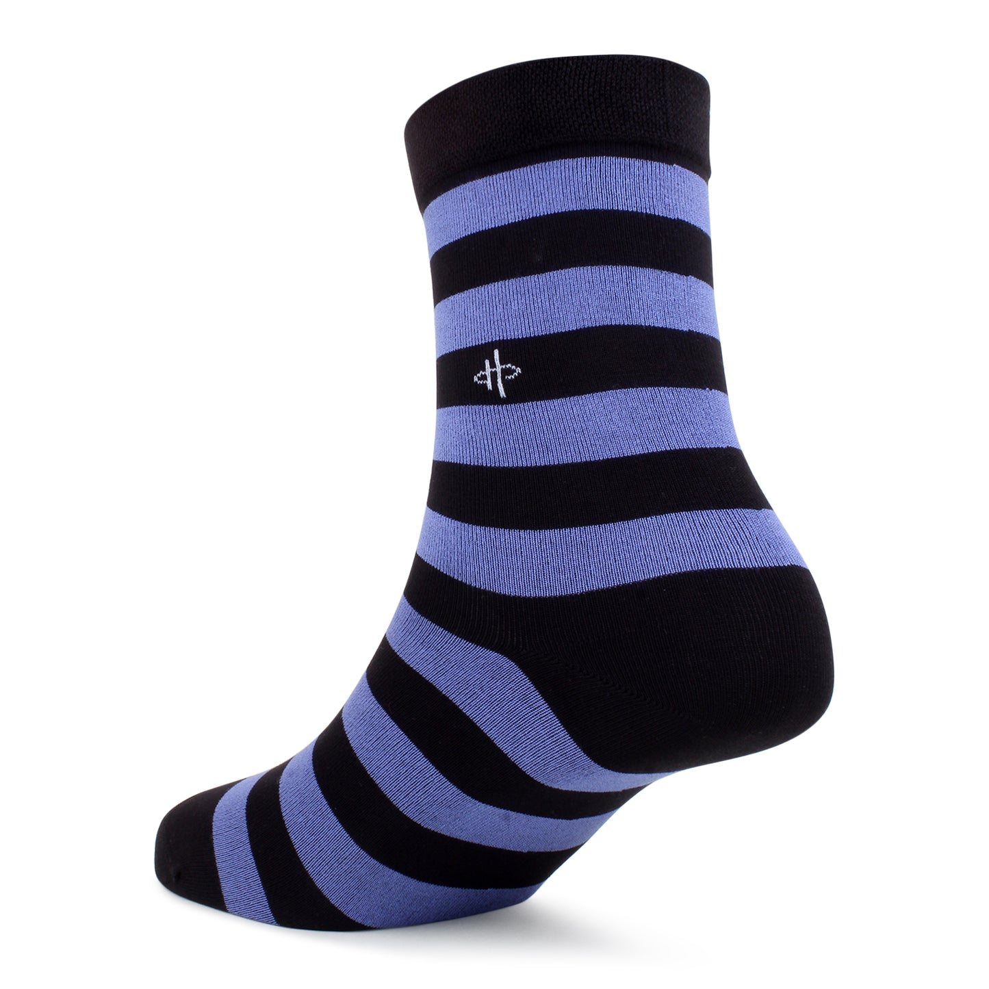 Men's Black & Blue Striped Crew Socks