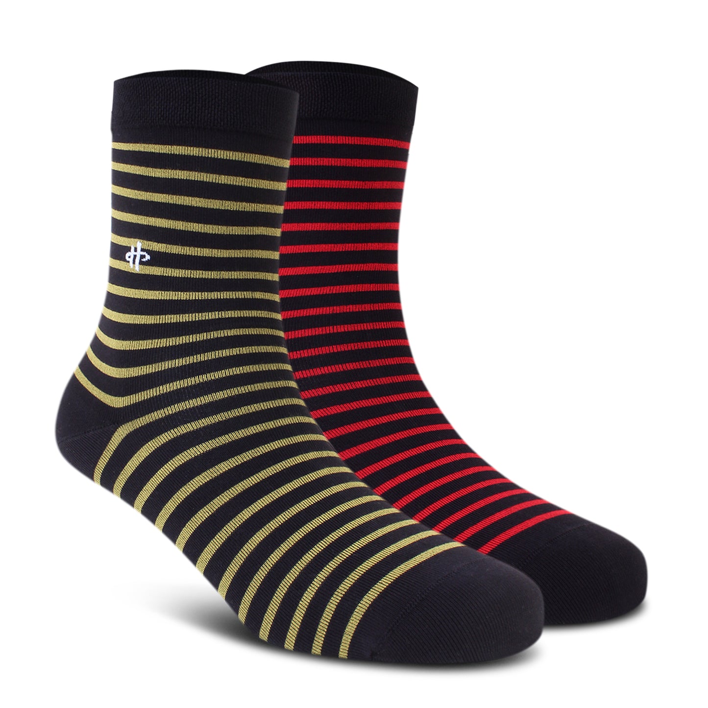 Golden & Maroon Stripe Crew Socks - 2 Pairs