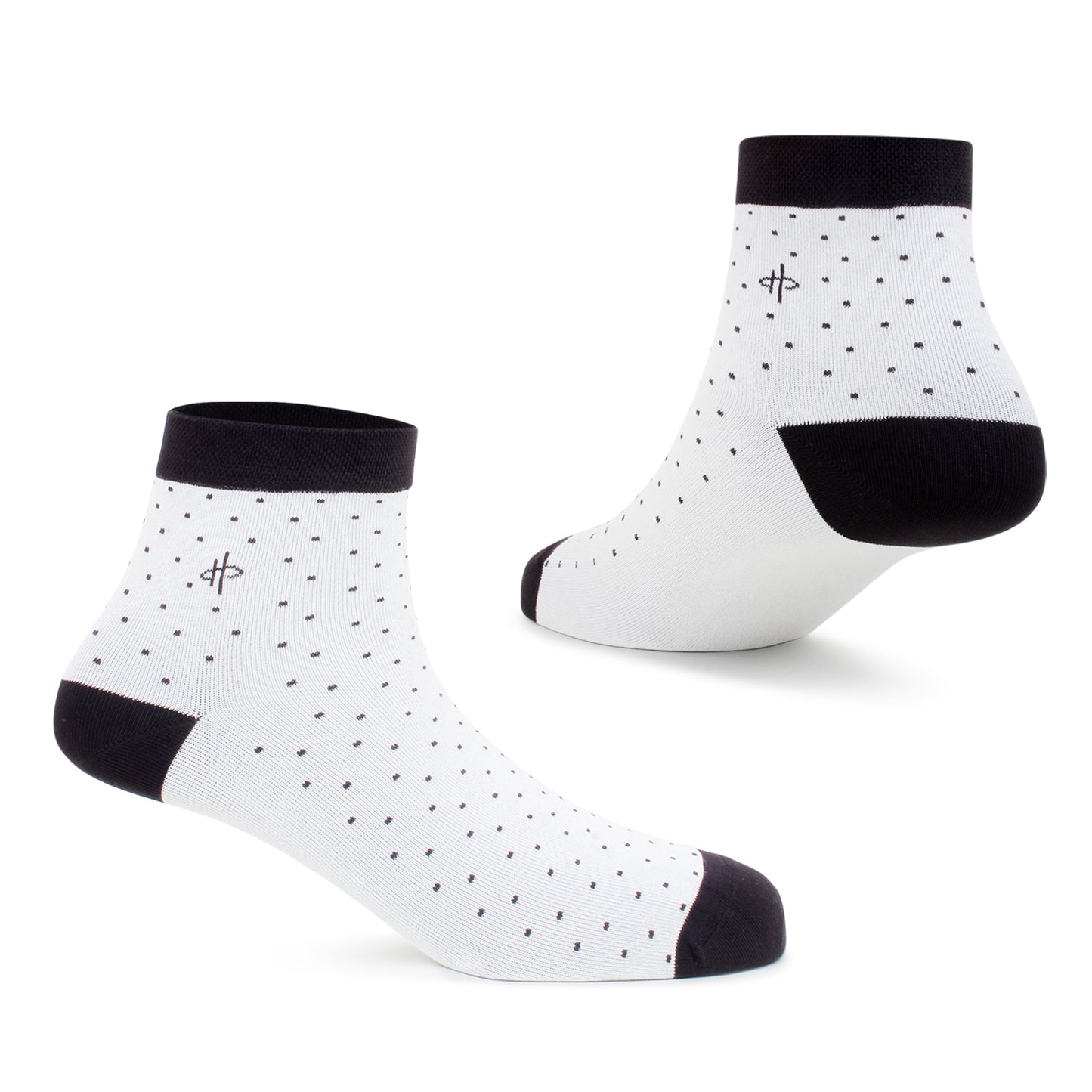 Men's Polka Dot Ankle Socks - Black/White