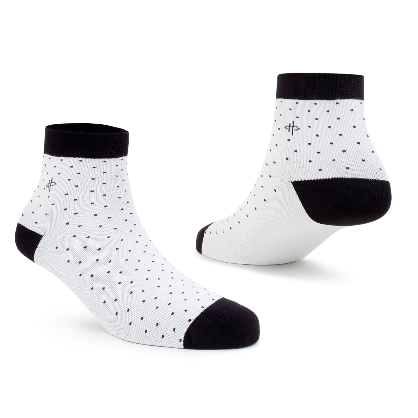 Men's Polka Dot Ankle Socks - Black/White