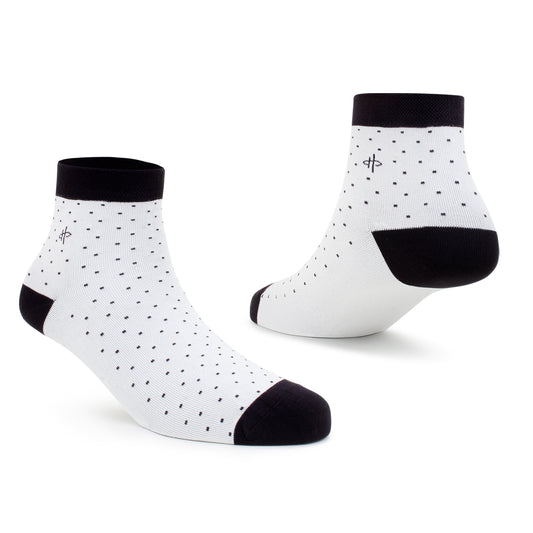 Men's Polka Dot Ankle Socks - Black/White