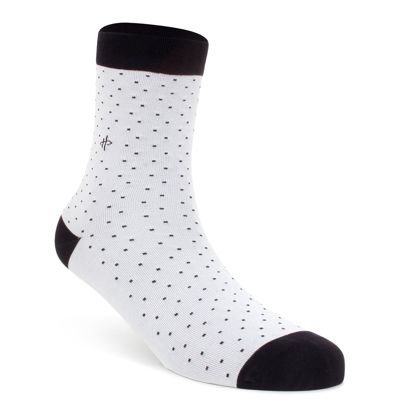 Men's Polka Dot Crew Socks - Black/White