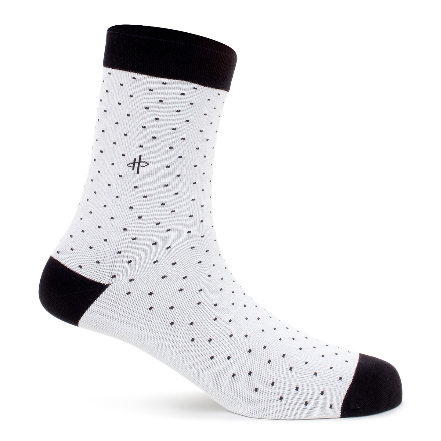 Men's Polka Dot Crew Socks - Black/White