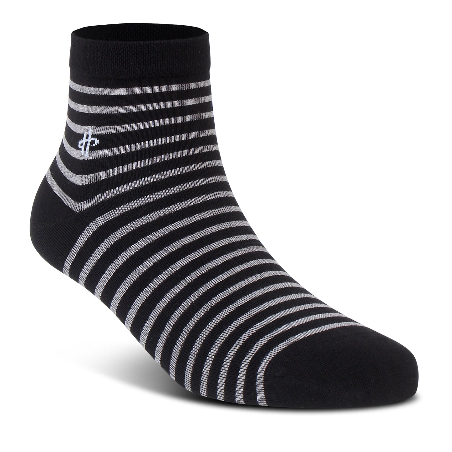 Men's Black Striped Crew Sock