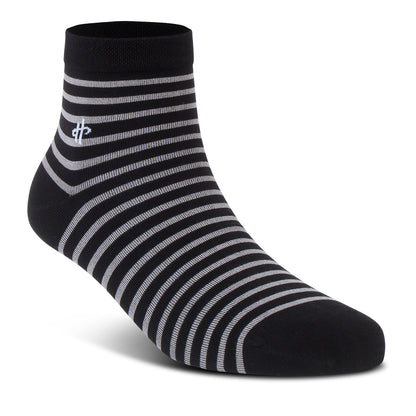 Men's Black Striped Crew Sock