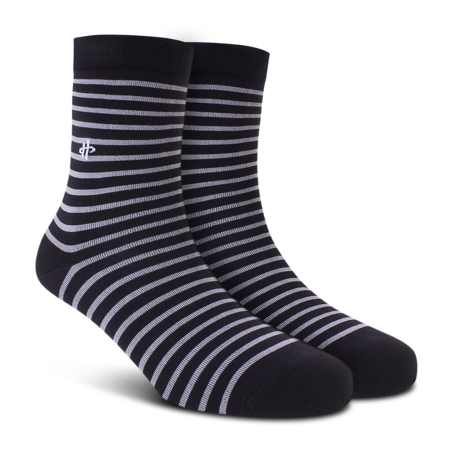 Men's Black Striped Crew Sock
