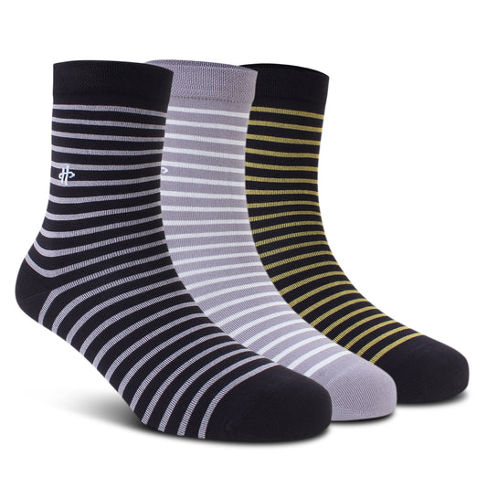 Bamboo Cotton Crew Length Socks - 3 Combo