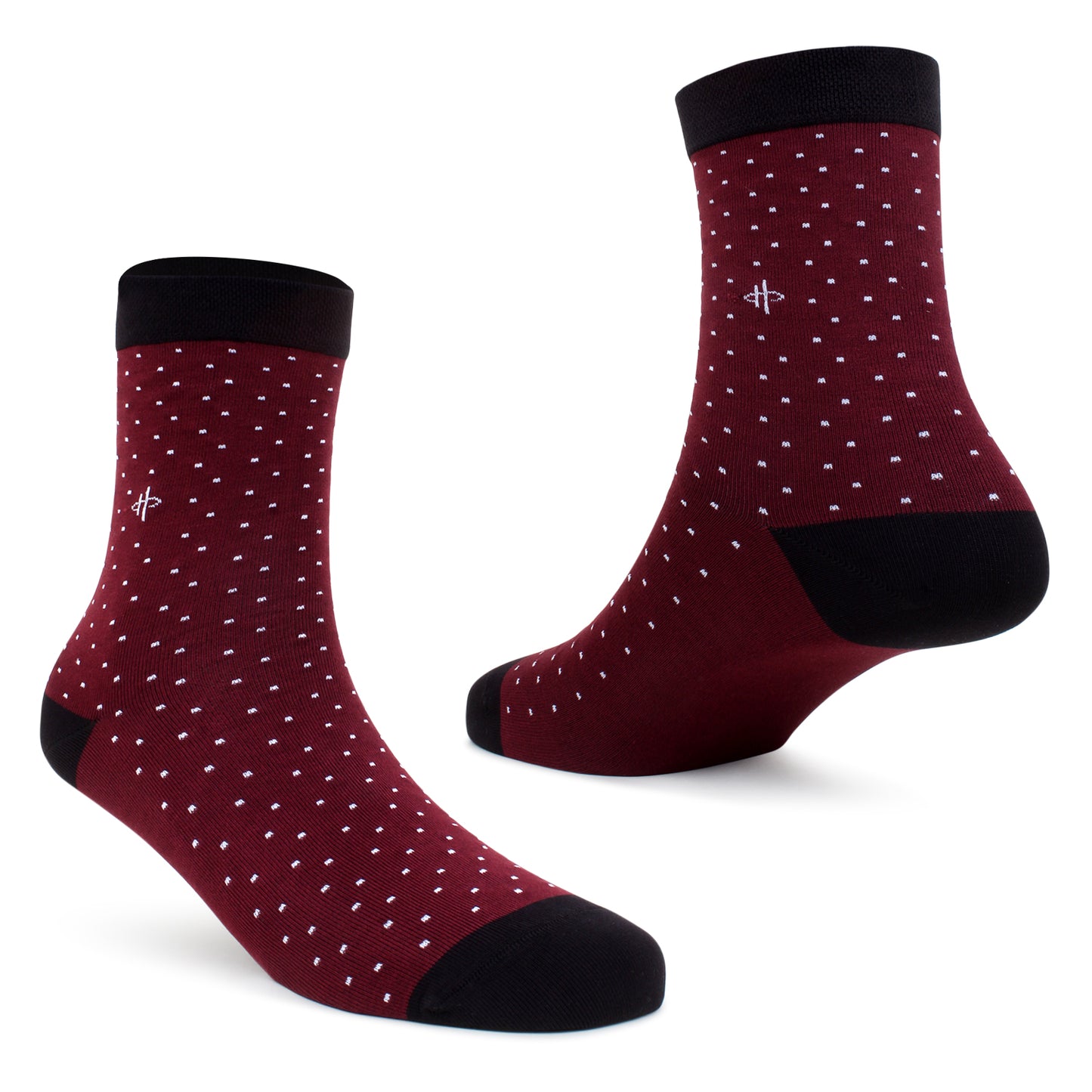 Maroon Black Classical Crew Sock