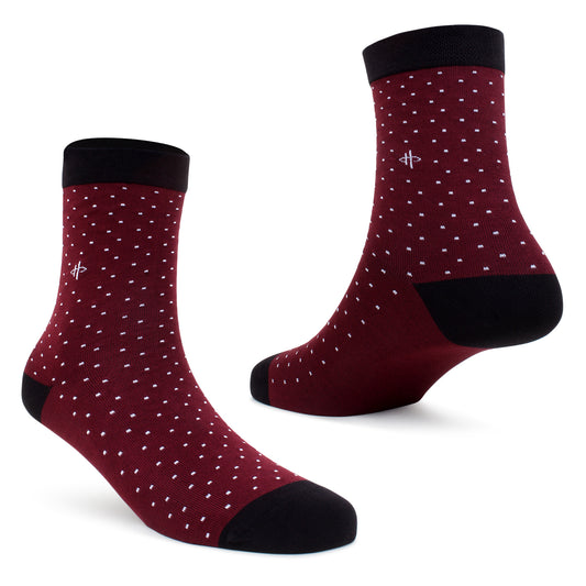Maroon Black Classical Crew Sock