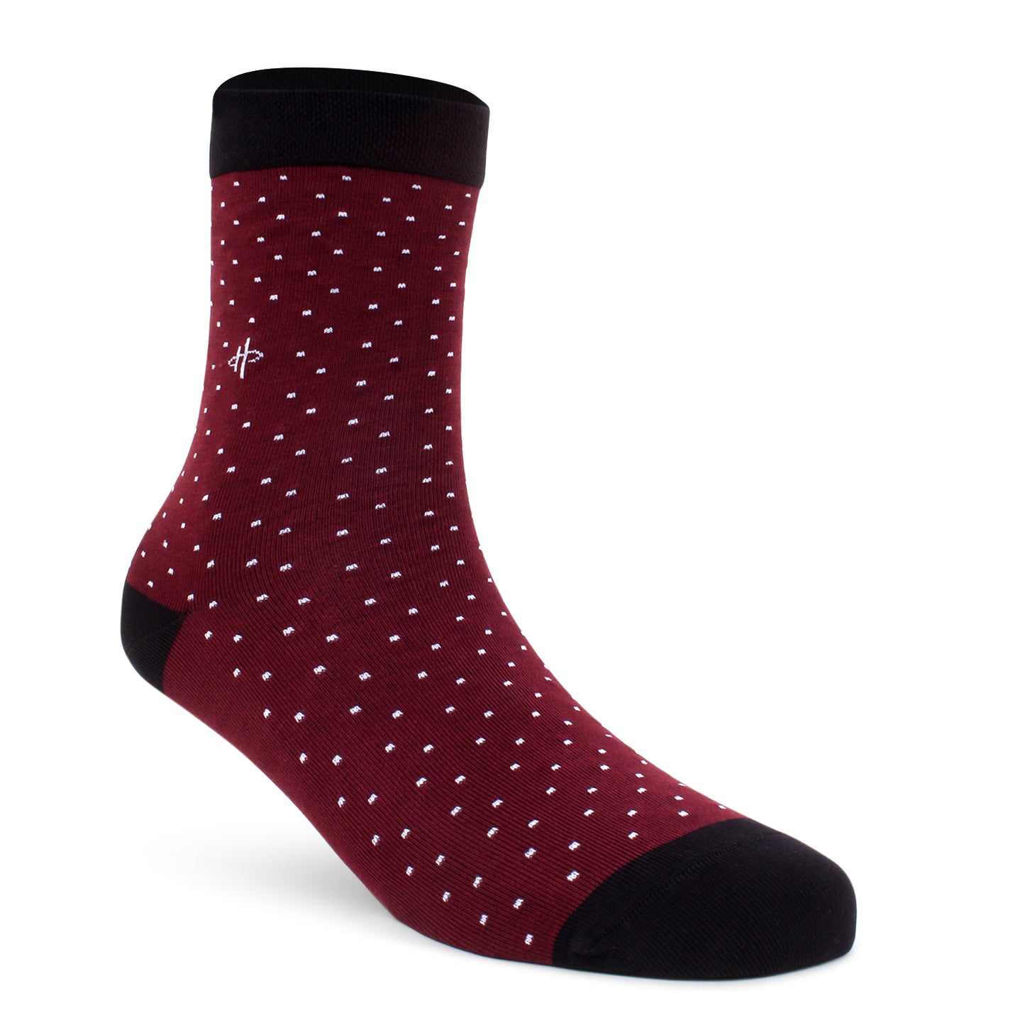 Maroon Black Classical Crew Sock