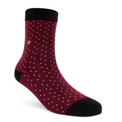 Maroon Black Classical Crew Sock