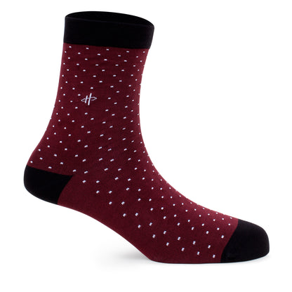 Maroon Black Classical Crew Sock