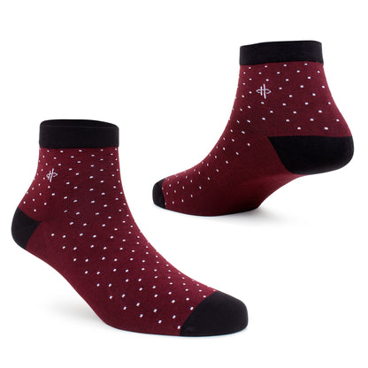 Maroon Black Classical Ankle Sock