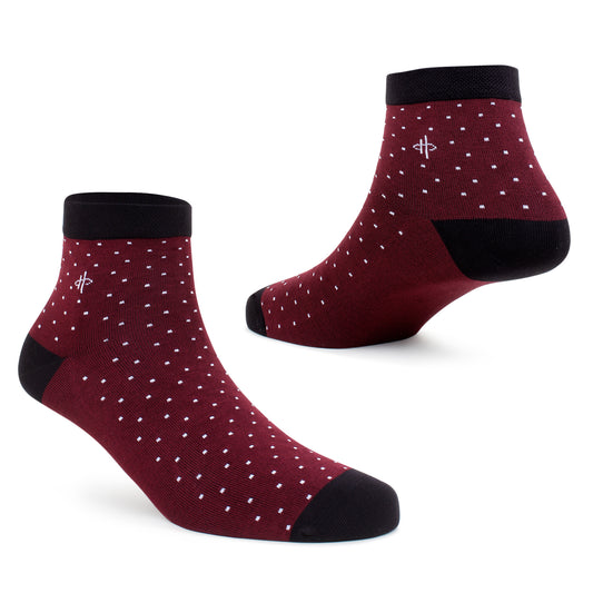 Maroon Black Classical Ankle Sock