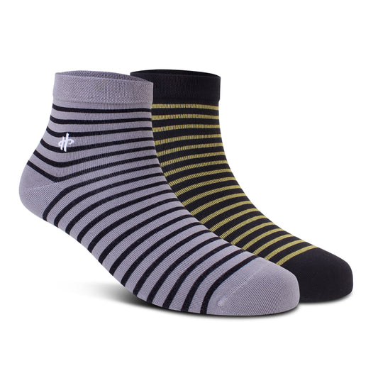 Classical Gray and Maroon Stripe - 2 Pairs