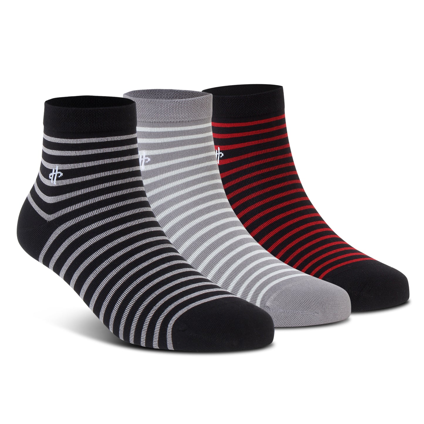 Classical Black, Gray and Maroon Stripe - 3 Pairs