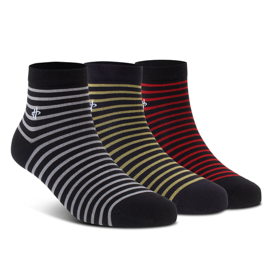 Classical Black, Gold and Maroon Stripe - 3 Pairs