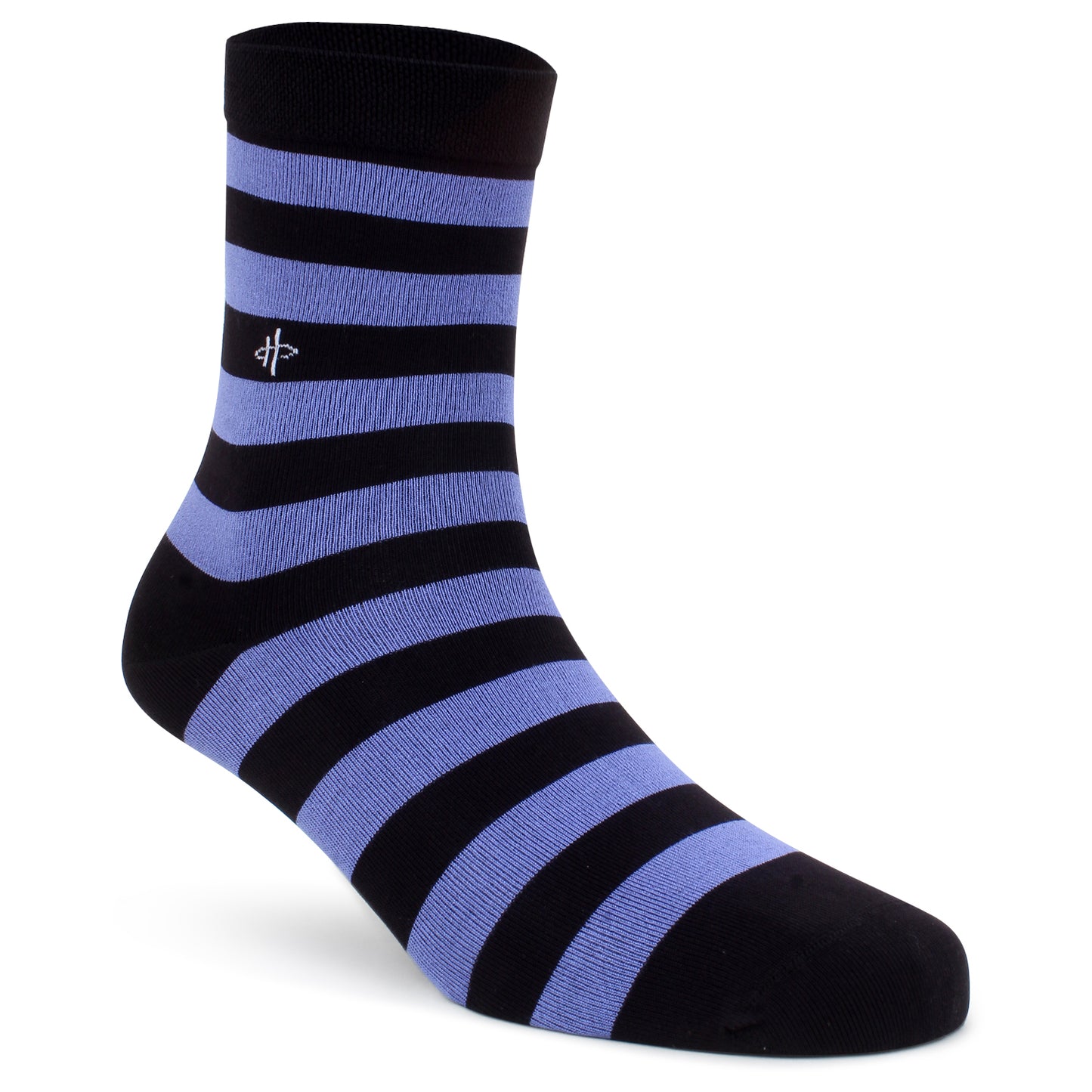 Men's Black & Blue Striped Crew Socks