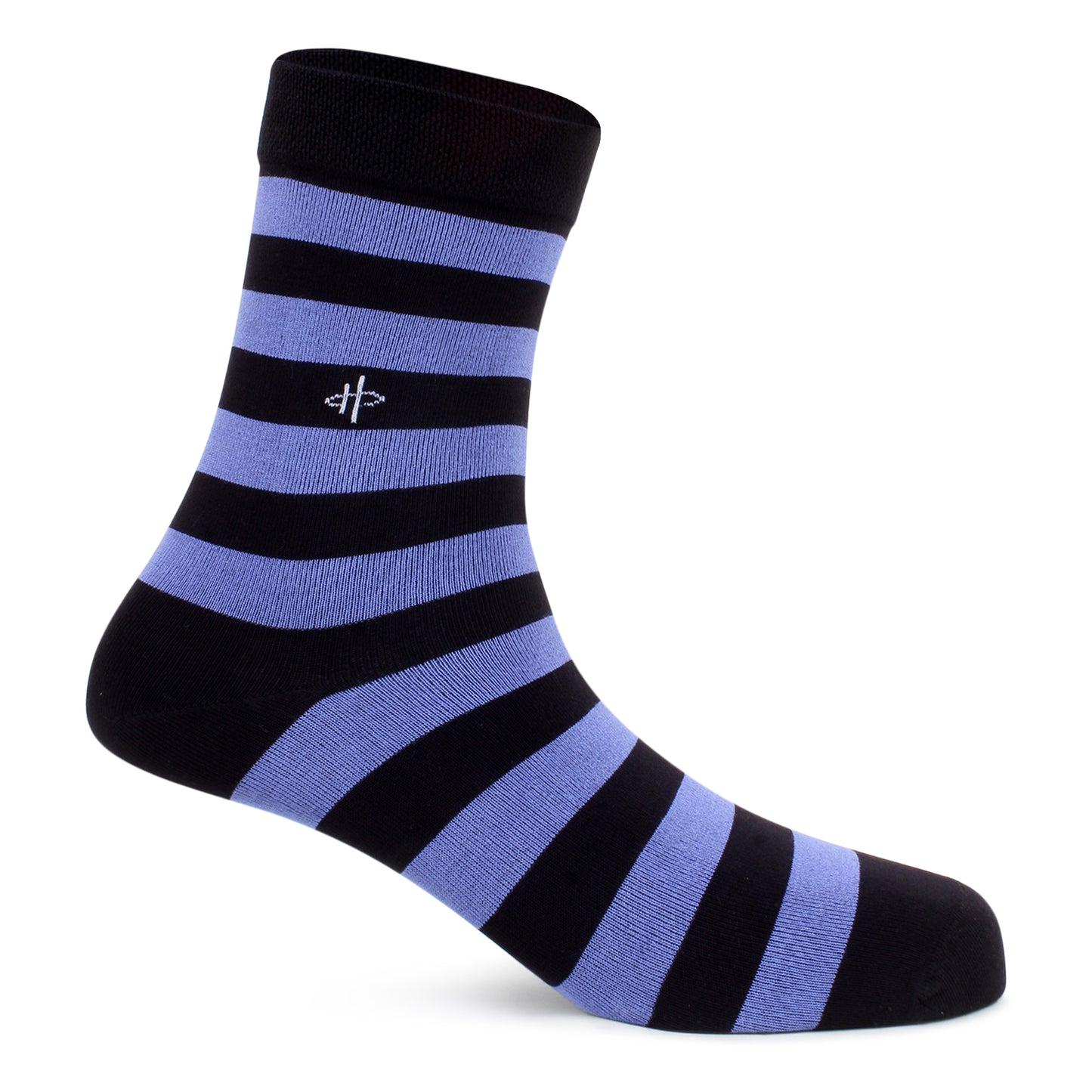 Men's Black & Blue Striped Crew Socks