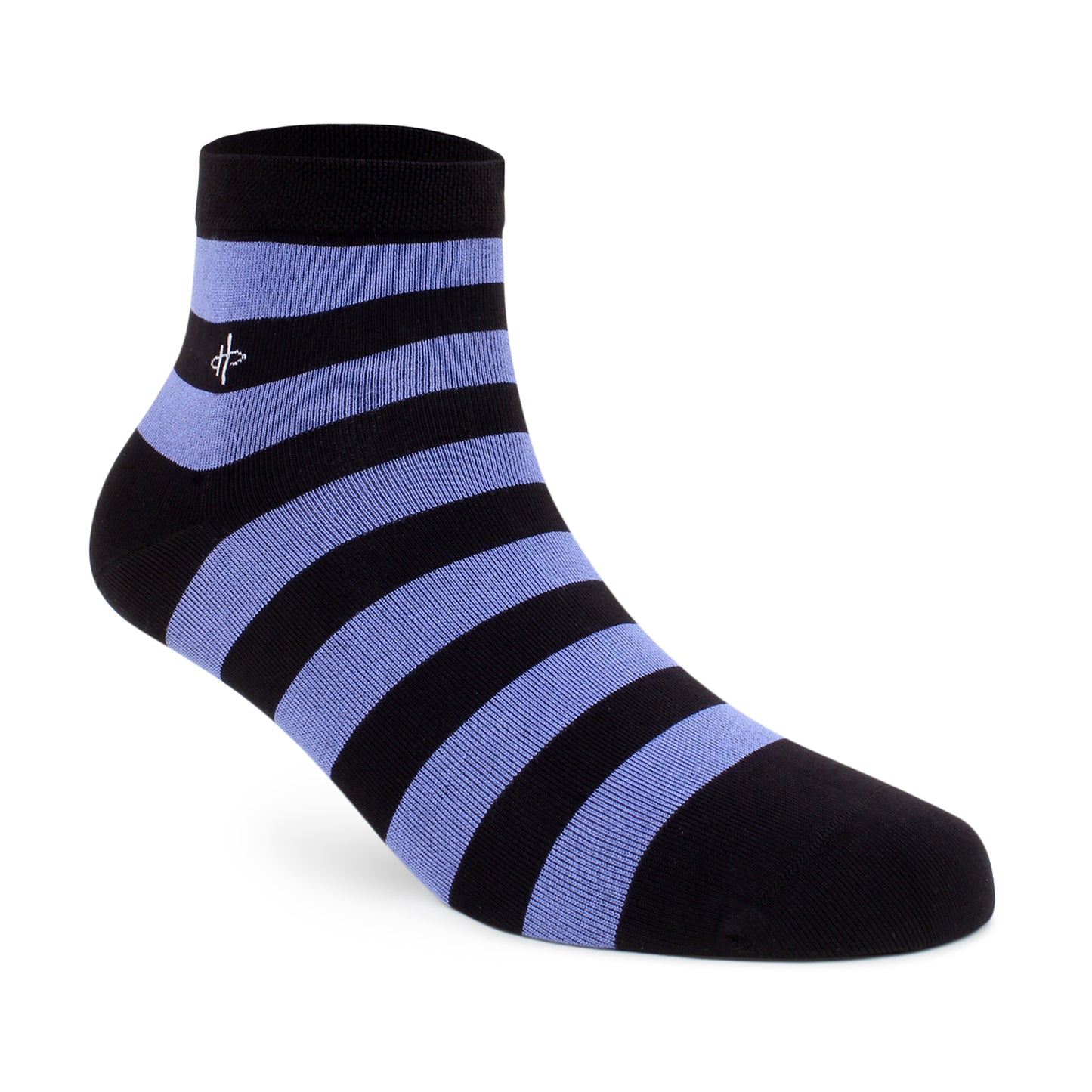 Men's Black & Blue Striped Crew Socks