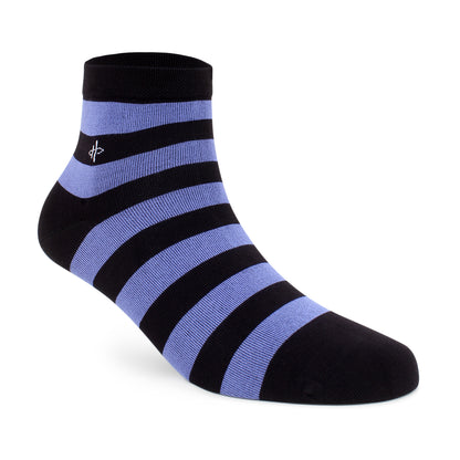 Men's Black & Blue Striped Crew Socks