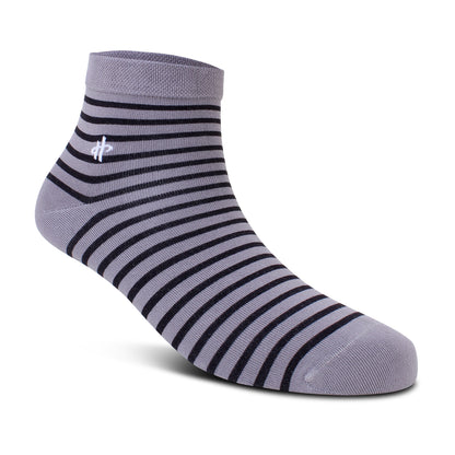 Men's Black Striped Ankle Sock