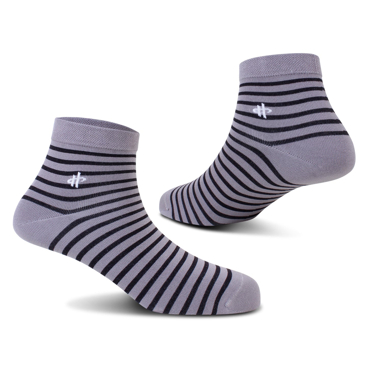 Men's Black Striped Ankle Sock