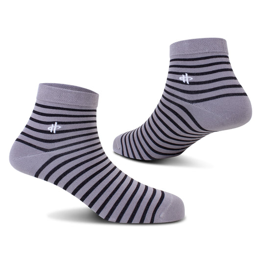 Men's Black Striped Ankle Sock