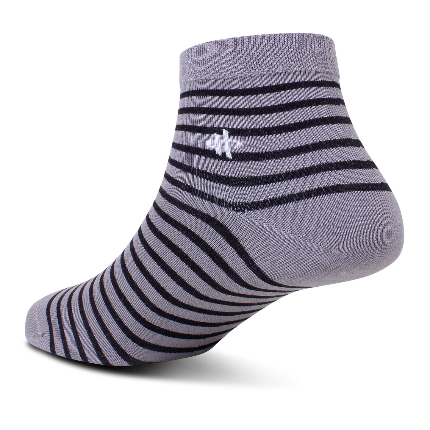 Men's Striped Ankle Socks - Gray & Black