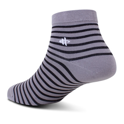Men's Striped Ankle Socks - Gray & Black
