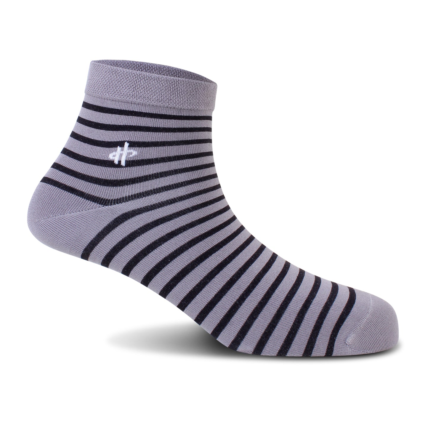 Men's Striped Ankle Socks - Gray & Black