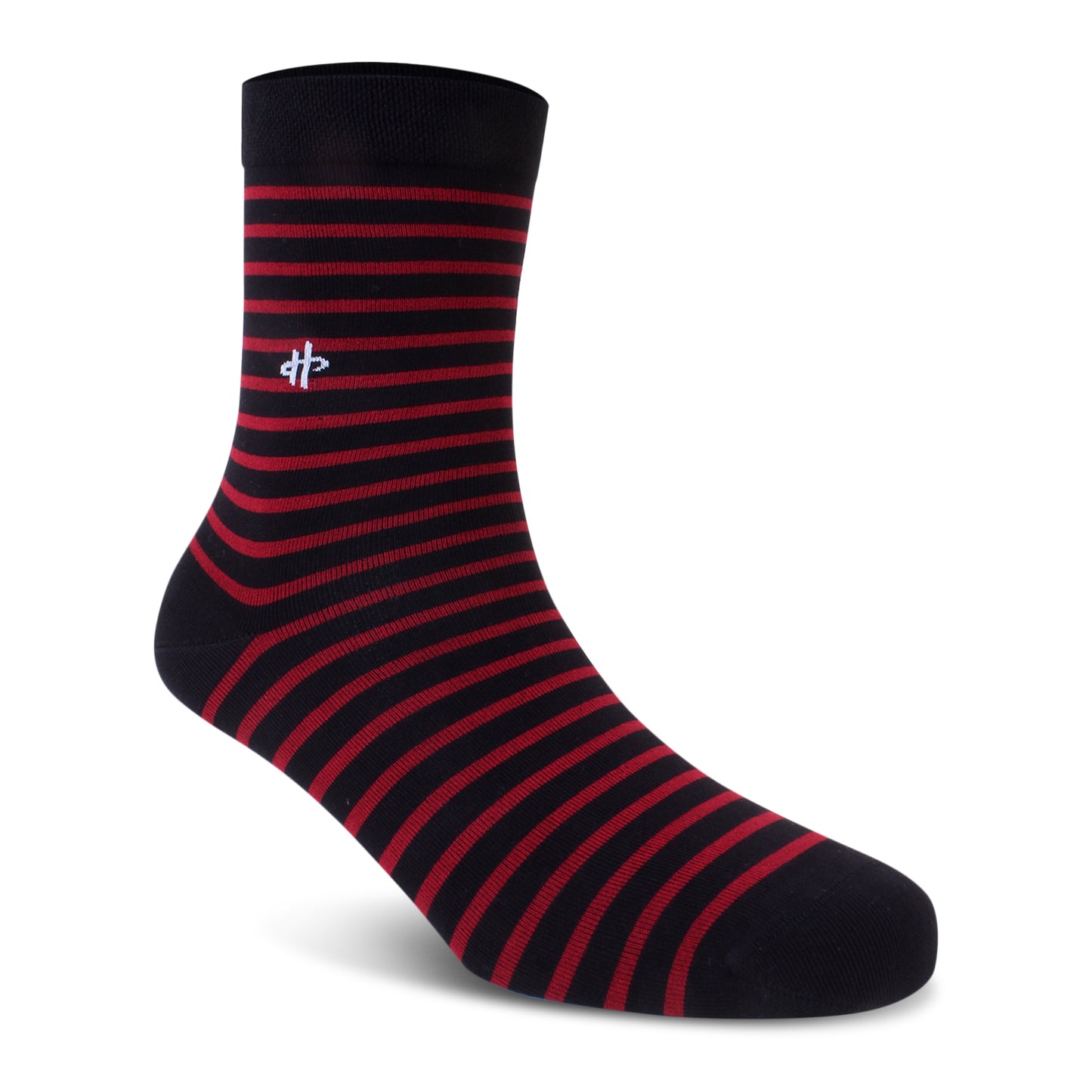 Men's Black & Red Striped Crew Socks