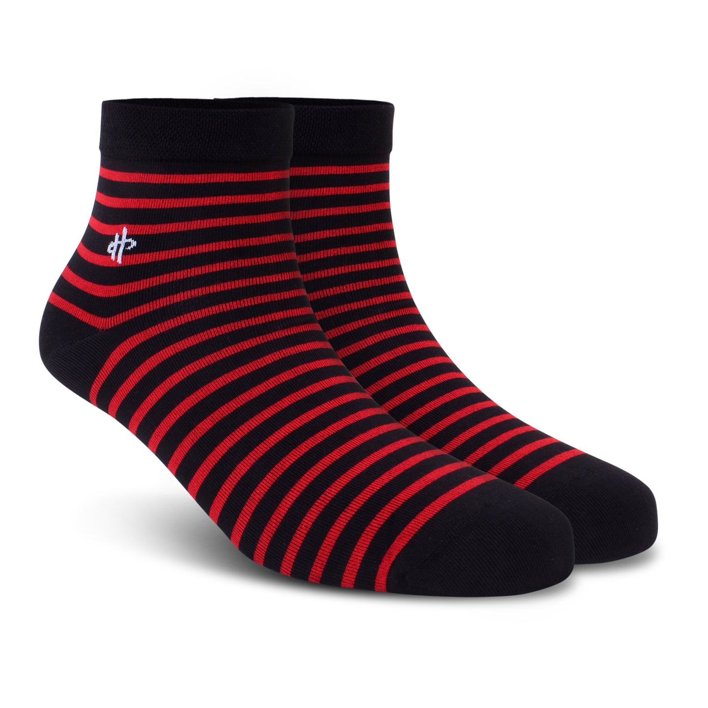 Men's Black & Red Striped Ankle Socks