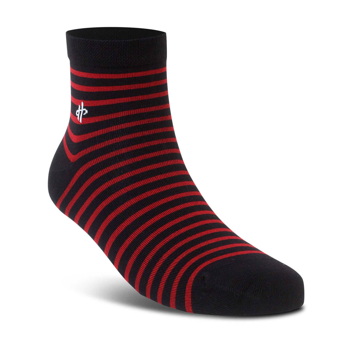 Men's Black & Red Striped Ankle Socks