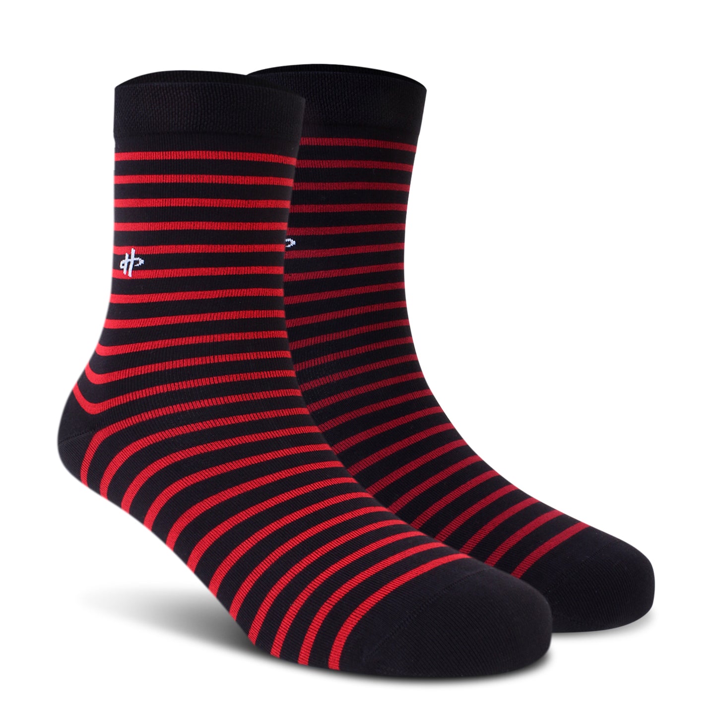 Men's Black & Red Striped Crew Socks