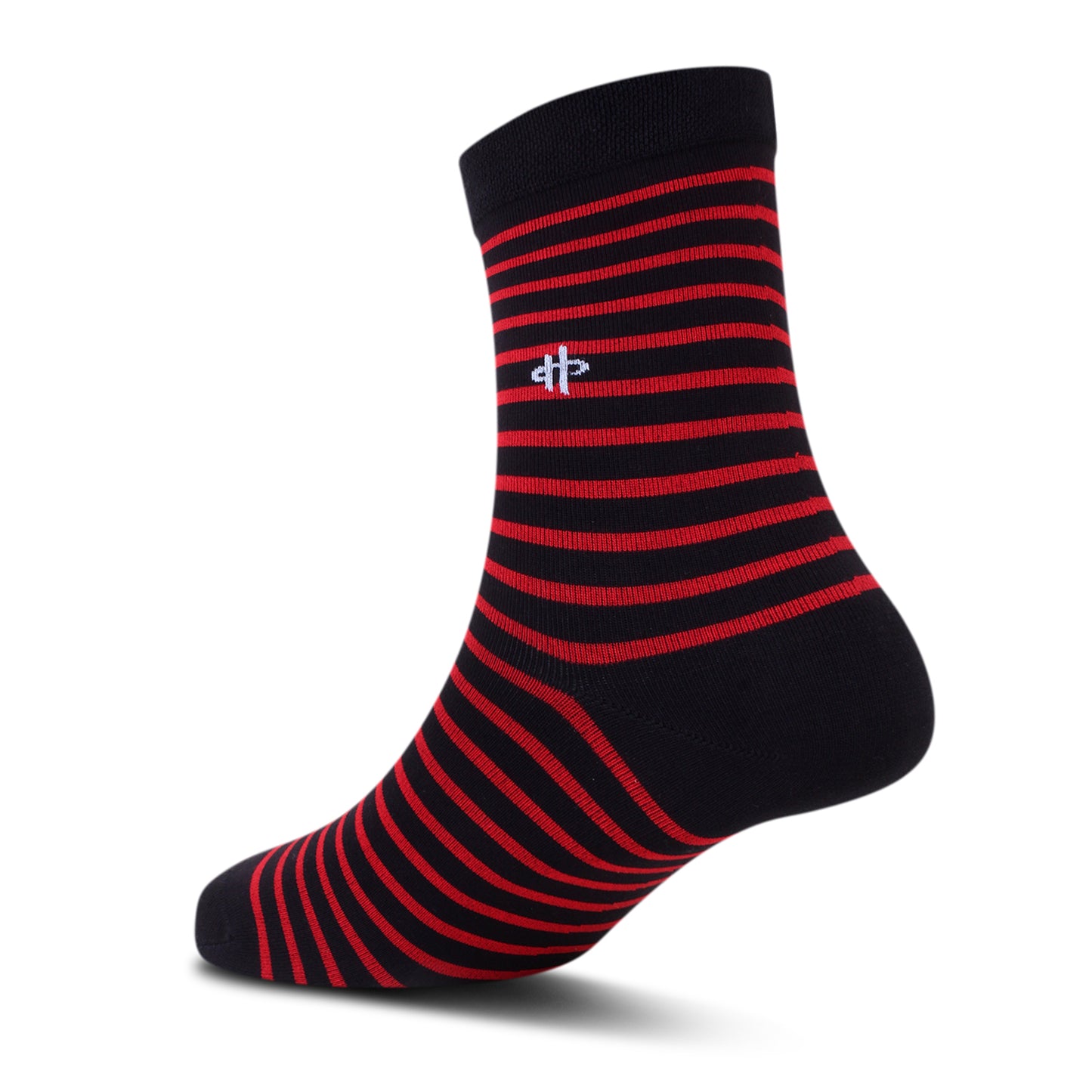 Men's Black & Red Striped Crew Socks