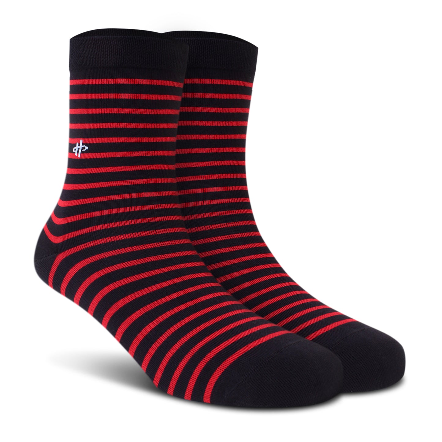 Men's Black & Red Striped Crew Socks