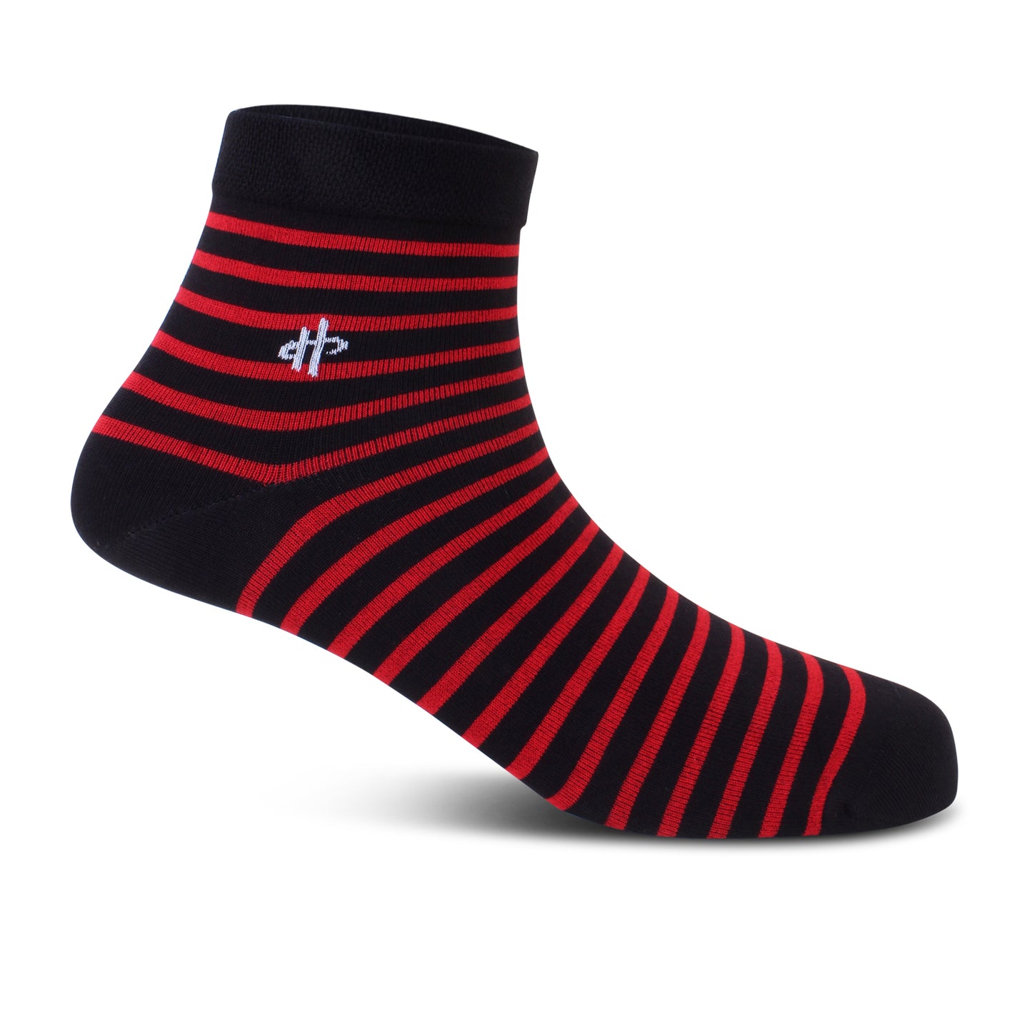 Men's Black & Red Striped Ankle Socks