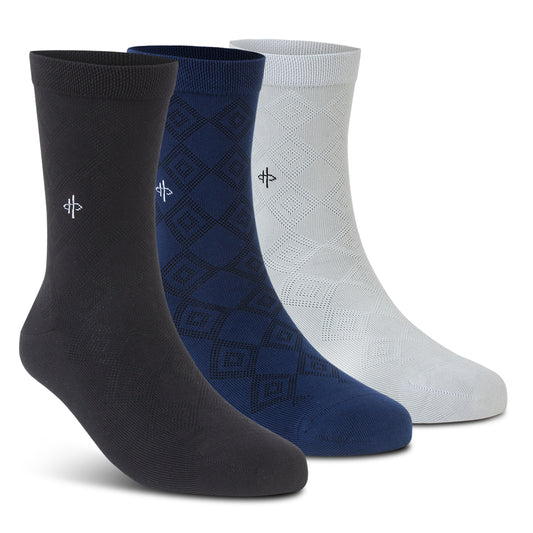 Stylish Crew Length Socks - 3 Combo
