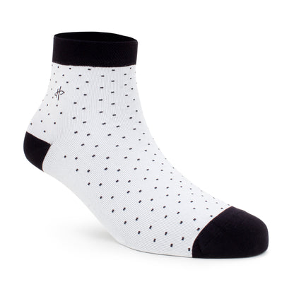 Men's Polka Dot Ankle Socks - Black/White